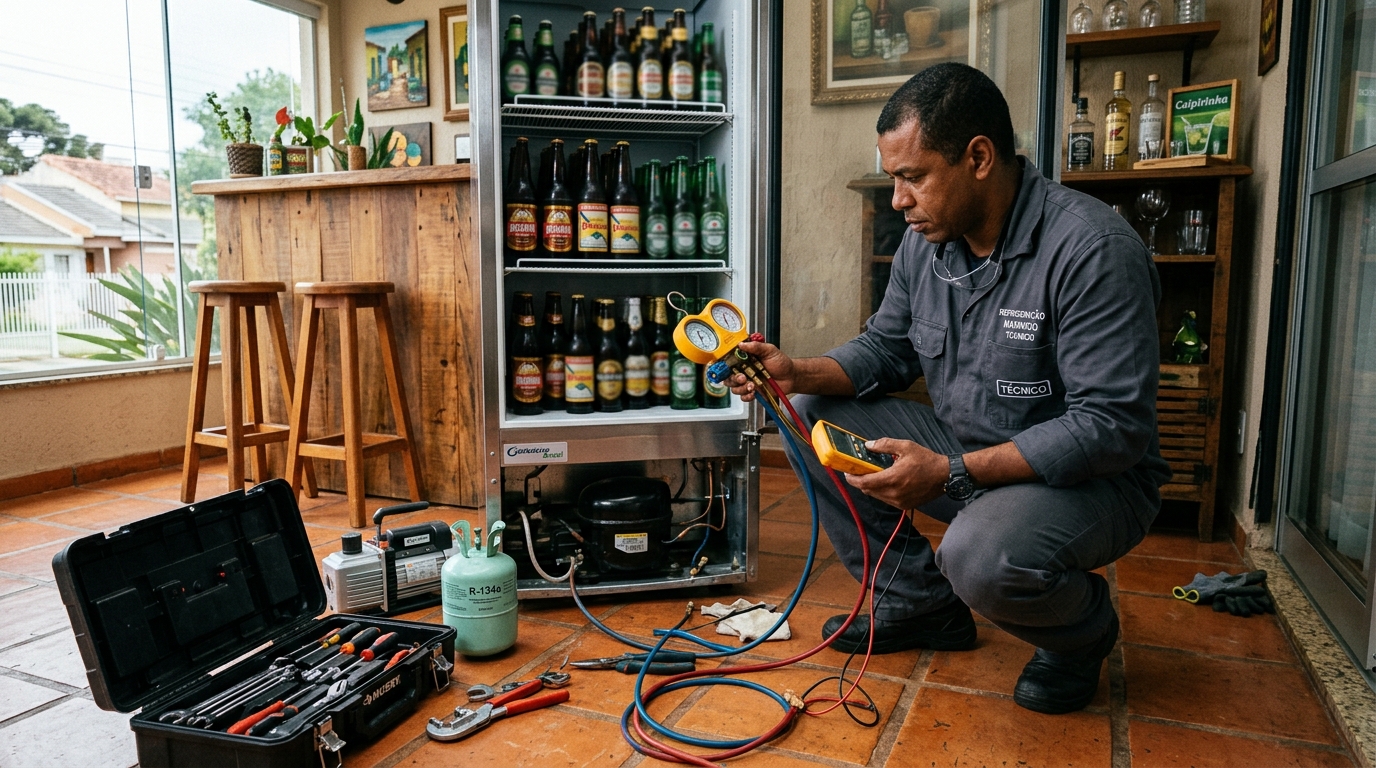 Técnico de conserto de cervejeira em residência em Guarapari‑ES